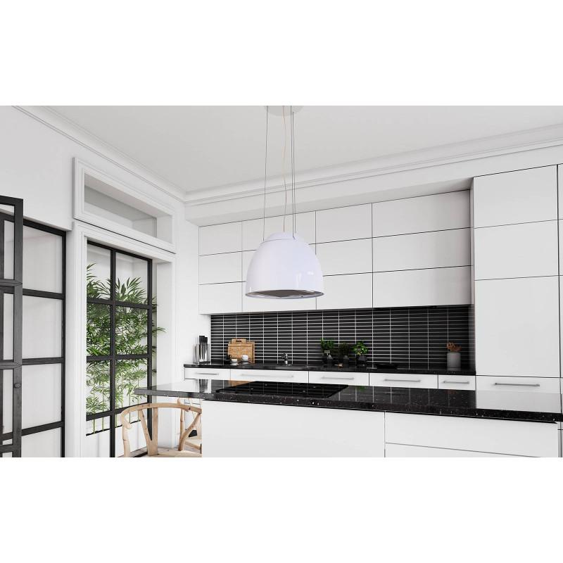 AirForce New Moon R PWH/F/45 Cappa Aspirante A Isola 650 M3/h Ø 45 Cm - Bianco Perla