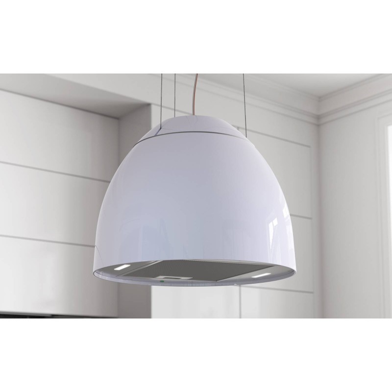 AirForce New Moon R PWH/F/45 Cappa aspirante a isola 650 m3/h Ø 45 cm - Bianco perla