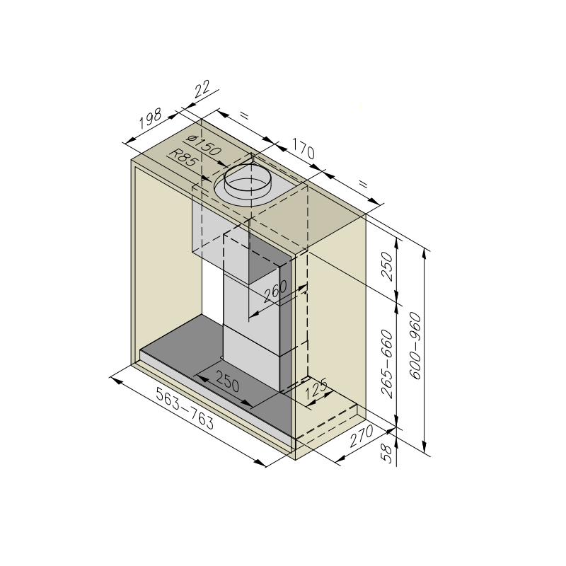 AIRONE AIDA 60 AVQ740000030000003 Cappa Ad Incasso Con Motore 60 Cm Classe Energetica B INOX