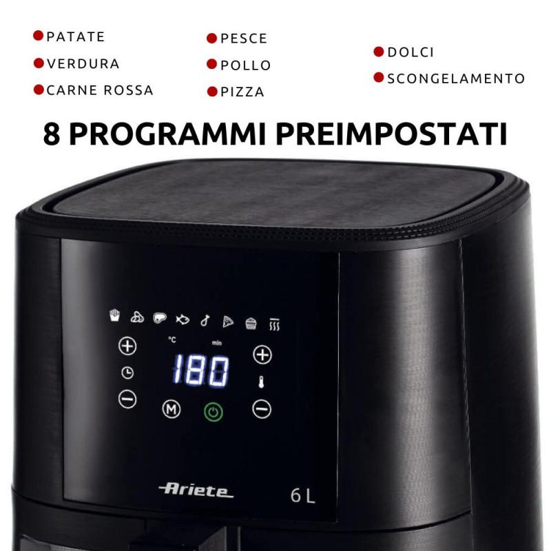 Ariete 4626 Friggitrice Ad Aria 6L 1300 W Capacità 6L Capacità Di Cottura 2 5kg 8 Programmi Preimpostati Temperatura Fino