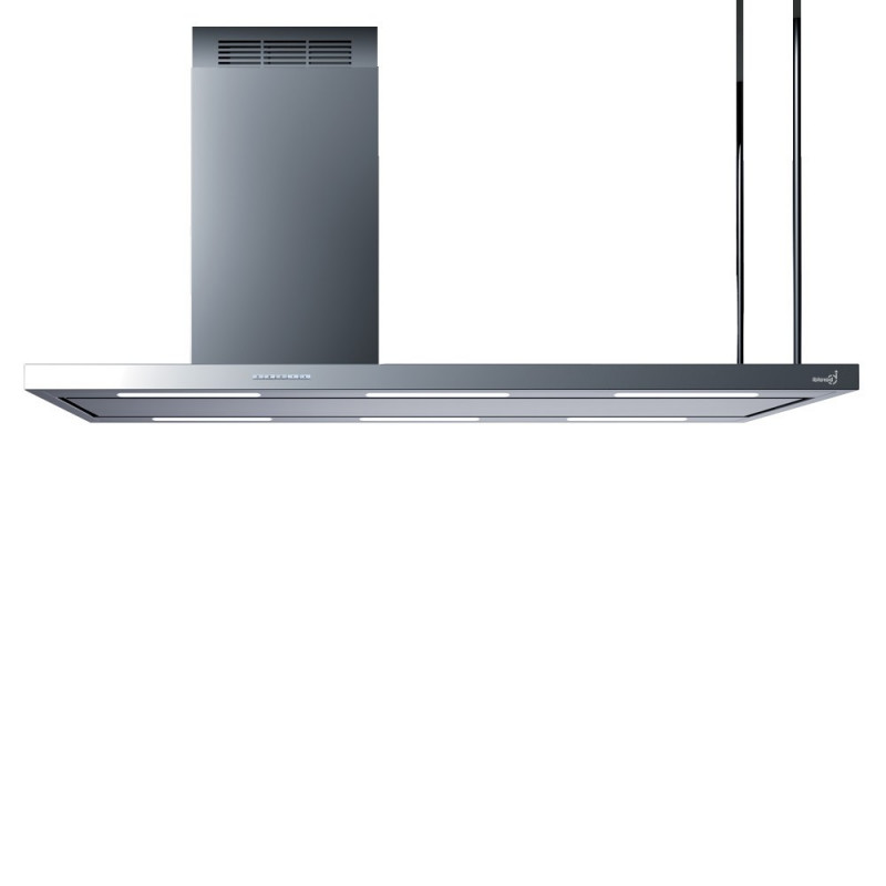 Baraldi Cappa Cucina Ad Isola Elea 146 Cm Con Camino A Sinistra Inox 800 M3/h