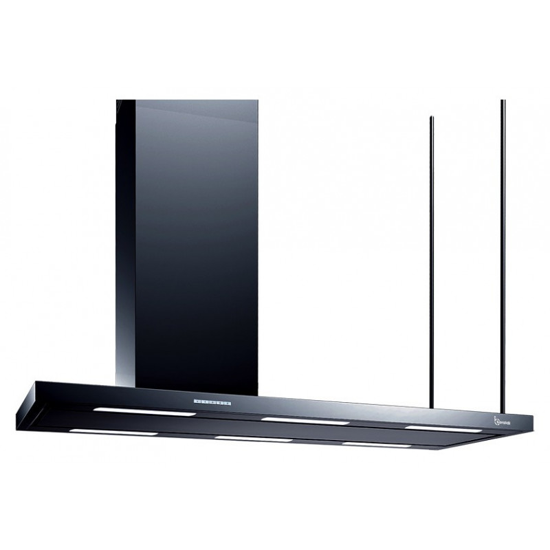 Baraldi cappa cucina ad isola Elea 146 cm con camino a sinistra Nera 800 m3/h