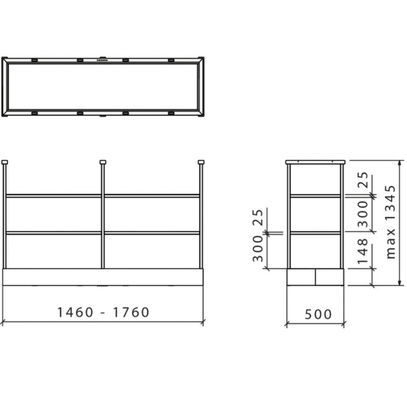 Baraldi Cappa Cucina Ad Isola MENSOLA ISOLA 176 Cm 900 M3/h 01MENIS176BL90 Nero