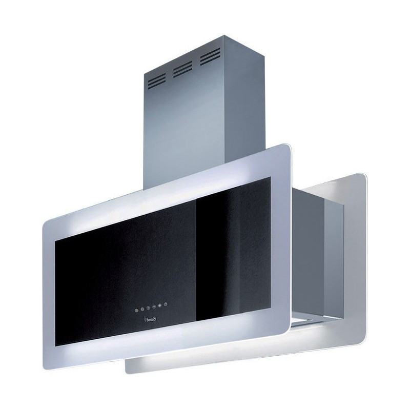 Baraldi cappa cucina ad isola Metropolis 90 cm Inox/vetro 800 m3/h