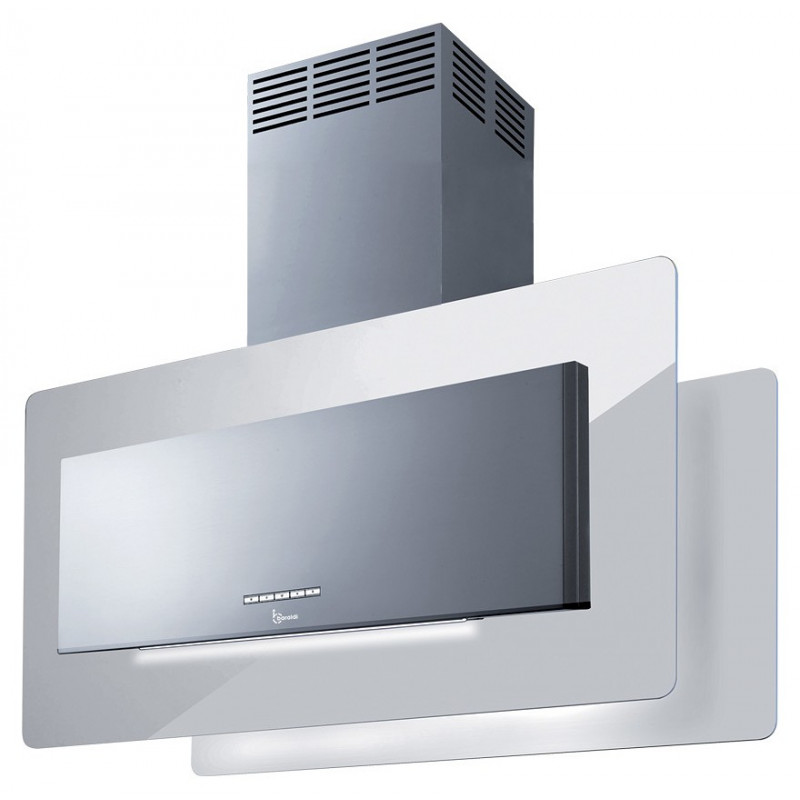 Baraldi cappa cucina ad isola Trisia 90 cm Bianca/inox 800 m3/h