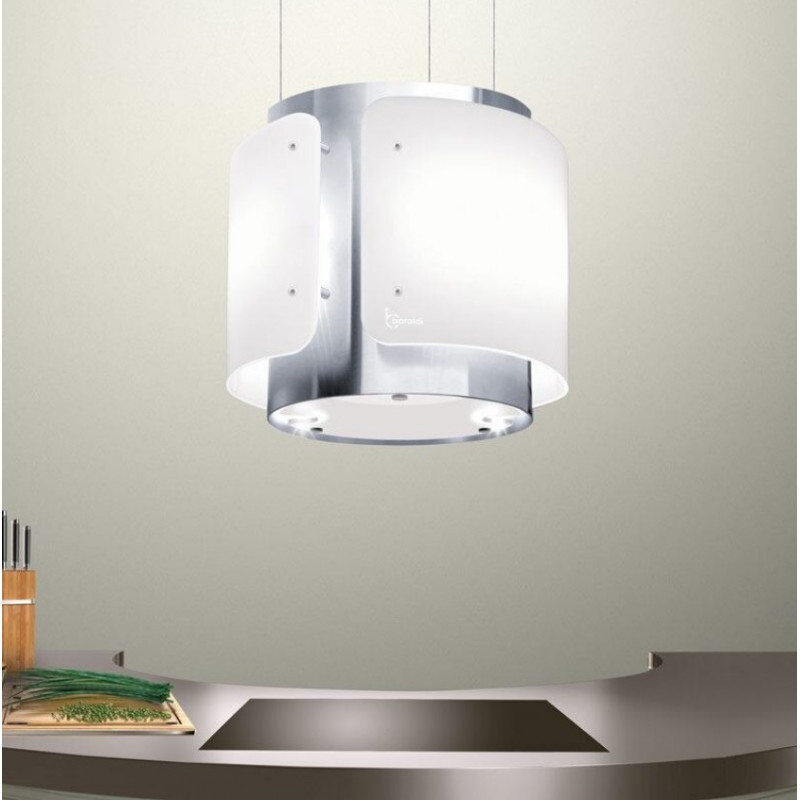 Baraldi Dessy Appesa Cappa Cucina Ad Isola Classe A 800 M3/h - Bianca/inox