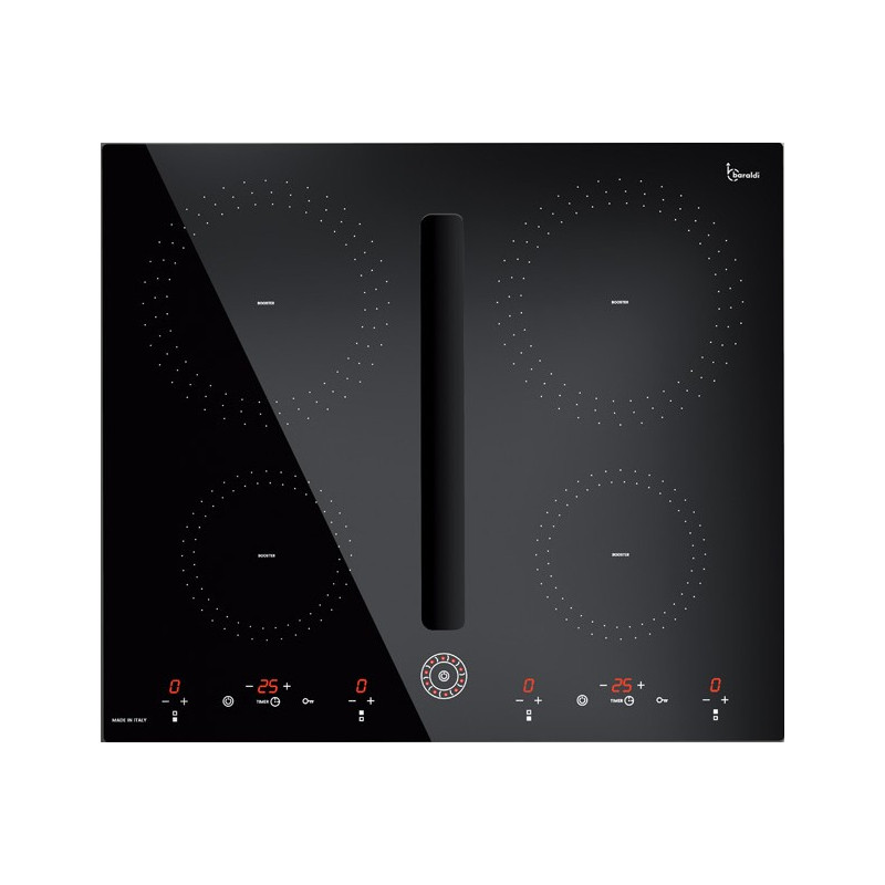 Baraldi DIAMOND 60 Piano cottura a induzione 60 cm - con cappa integrata da 700 m3/h - Vetroceramica nero