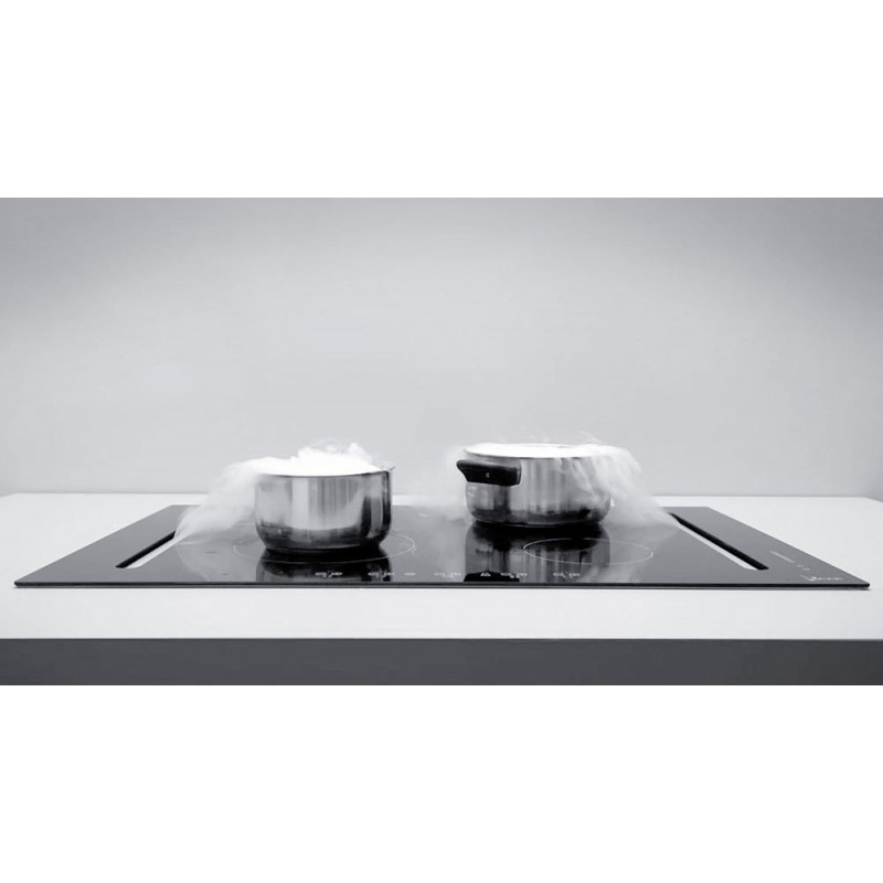 Baraldi DIAMOND BRIDGE Piano Cottura A Induzione 83 Cm - Con Cappa Integrata Da 700 M3/h - Vetroceramica Nero