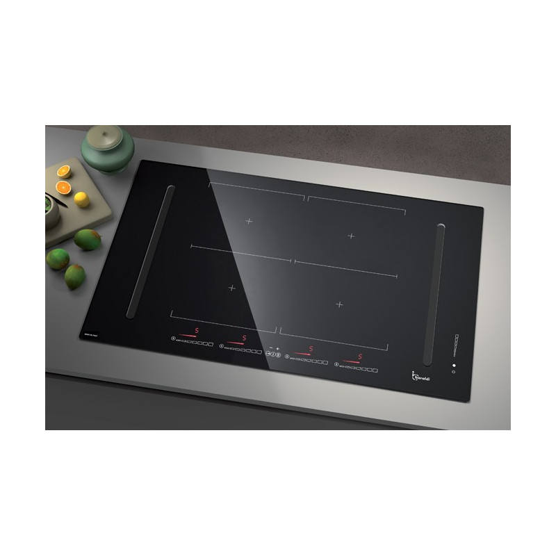 Baraldi DIAMOND FLEXI Piano Cottura A Induzione 83 Cm - Con Cappa Integrata Da 700 M3/h - Vetroceramica Nero