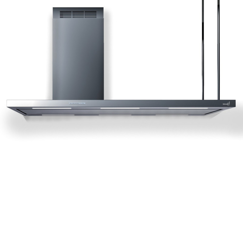 Baraldi ELEA PARETE Cappa Cucina Ad Isola 180 Cm Camino Sx - Motore 900 M3/h - Inox