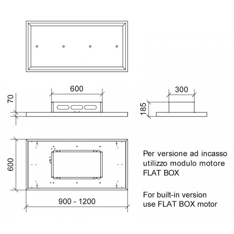 Baraldi GEA Free Cappa Cucina Da Soffitto 120 Cm Classe A 1300 M3/h - Bianco