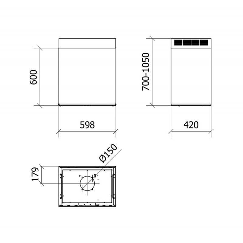 Baraldi GINZA Cappa Cucina A Parete Cm 60 - Motore 900 M3/h - Inox