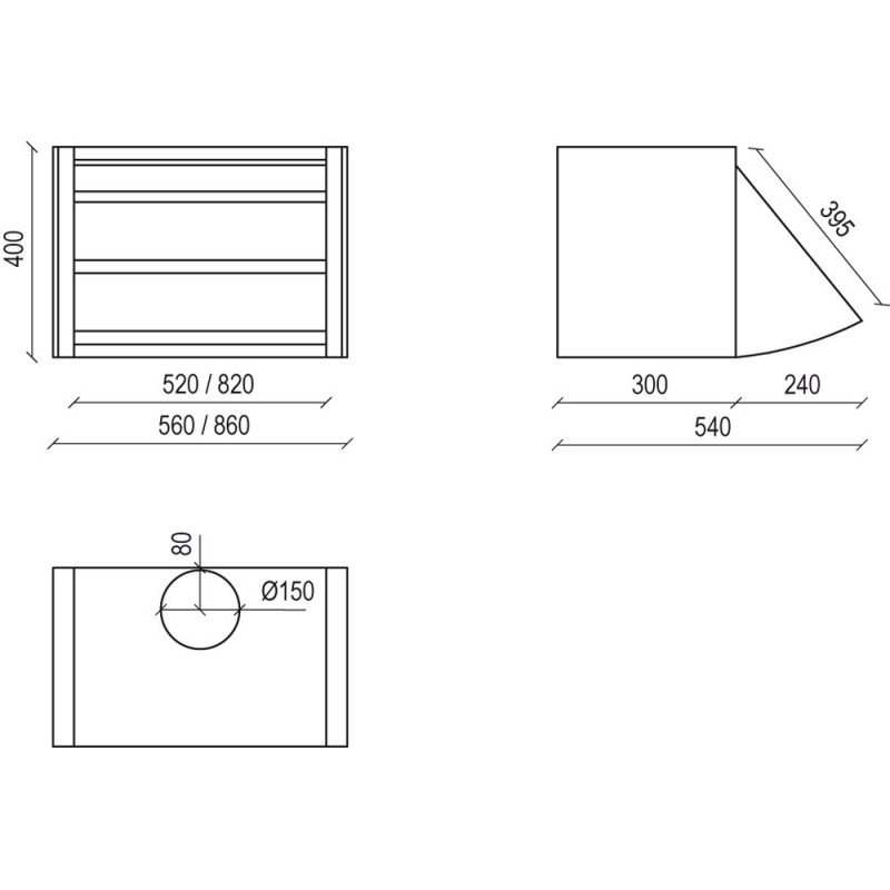 Baraldi Mediana Elegance Cappa Aspirante A Parete Grigio 700 M³/h A