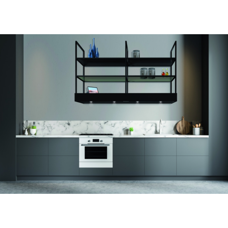 Baraldi MENSOLA PARETE Cappa Cucina A Parete 150 Cm - 900 M3/h - Nero