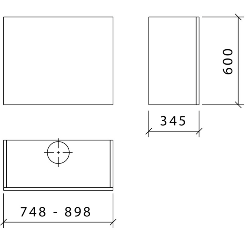 Baraldi MINIMAL Cappa Cucina A Parete 75 Cm 700 M3/h - Nero