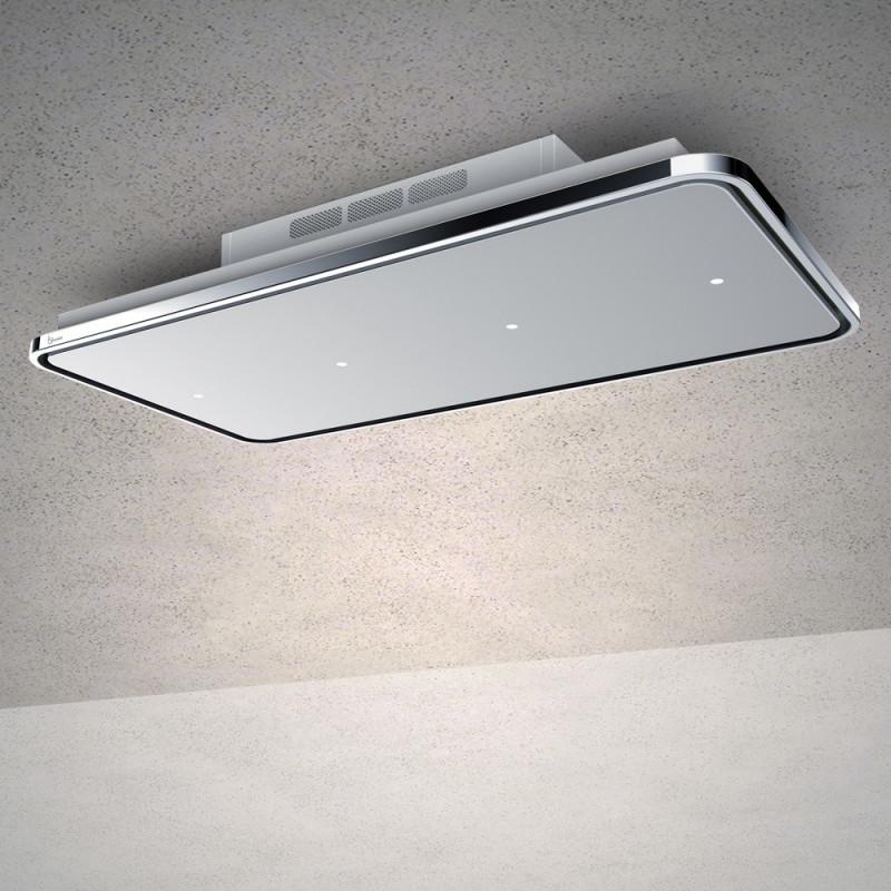 Baraldi NOTA FREE Soffitto Cappa Cucina Da Soffitto 90 Cm 900 M3/h 01NOTFR090WH90 - Cromo/Bianco