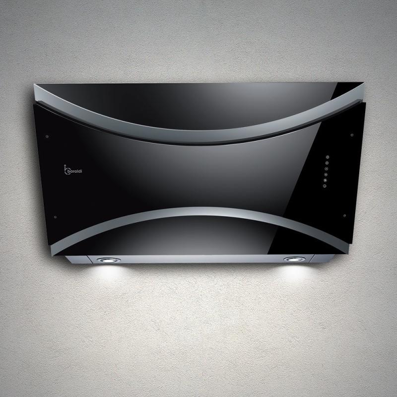 Baraldi QEEN Cappa Cucina A Parete 90 Cm 900 M3/h - Vetro Nero