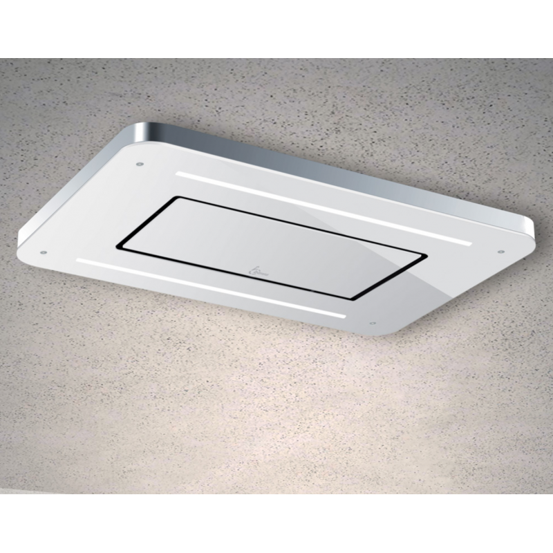 Baraldi Stivia free Cappa cucina da soffitto 90 cm Classe A - Vetro Bianco