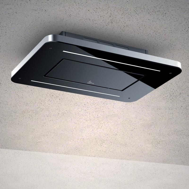 Baraldi Stivia Free Cappa Cucina Da Soffitto 90 Cm Classe A 1300 M3/h - Vetro Nero