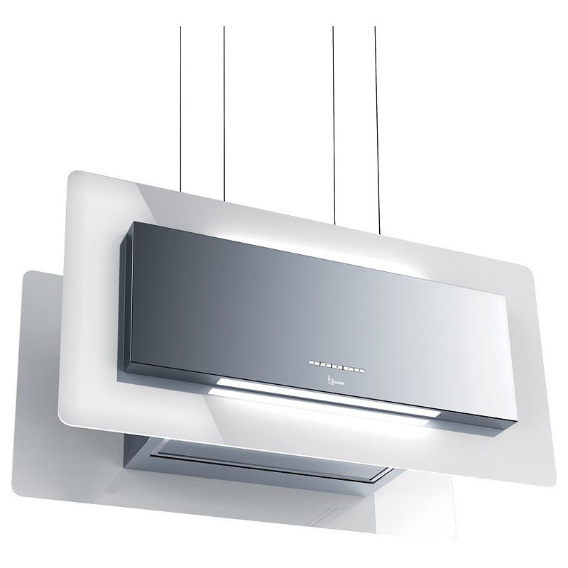 Baraldi Trisia Appesa Cappa Cucina Ad Isola Classe A 800 M3/h - Bianca/inox