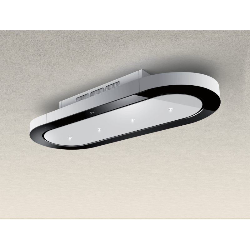 Baraldi Unika Free Cappa Da Soffitto 120 Cm Classe A 01UNKFR120WH90 - Bianco/Nero