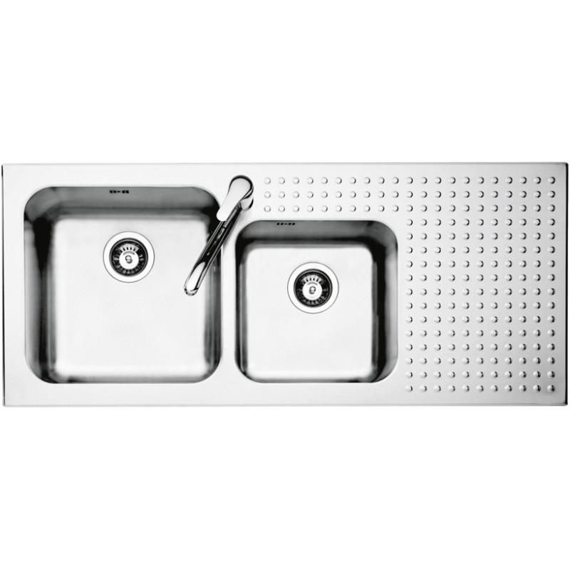 Barazza 1IS12060/2D Lavello Lavello Montato Su Piano Rettangolare Acciaio Inox