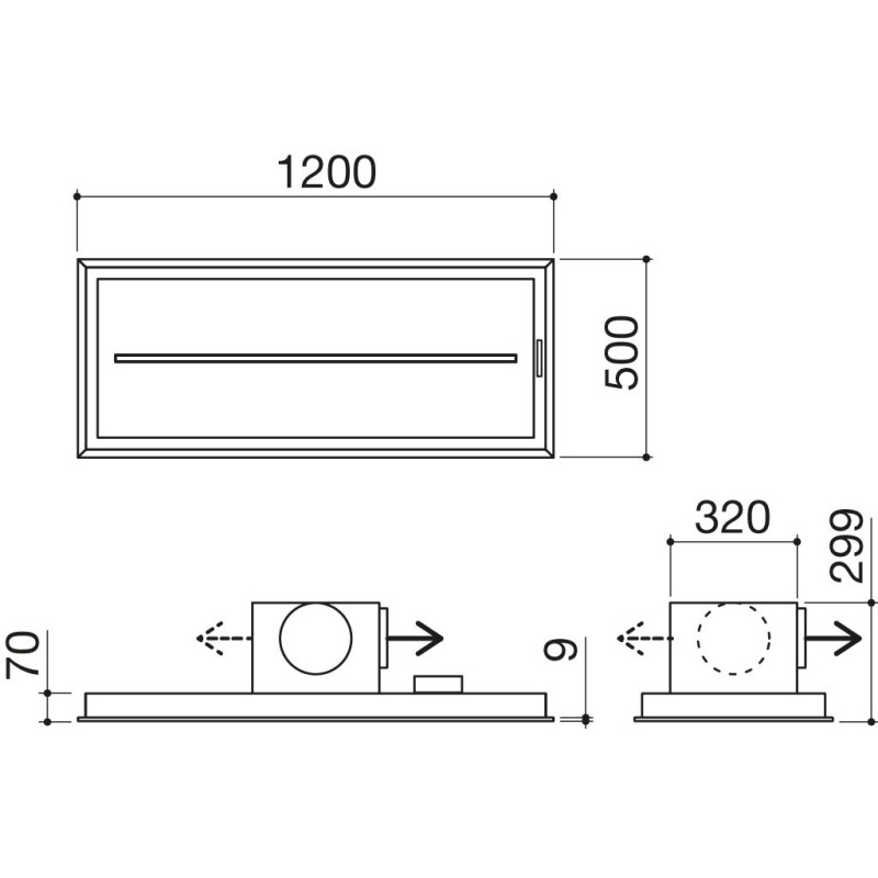 Barazza 1KBAS12 Cappa Aspirante Integrato A Soffitto Acciaio Inox 1000 M³/h