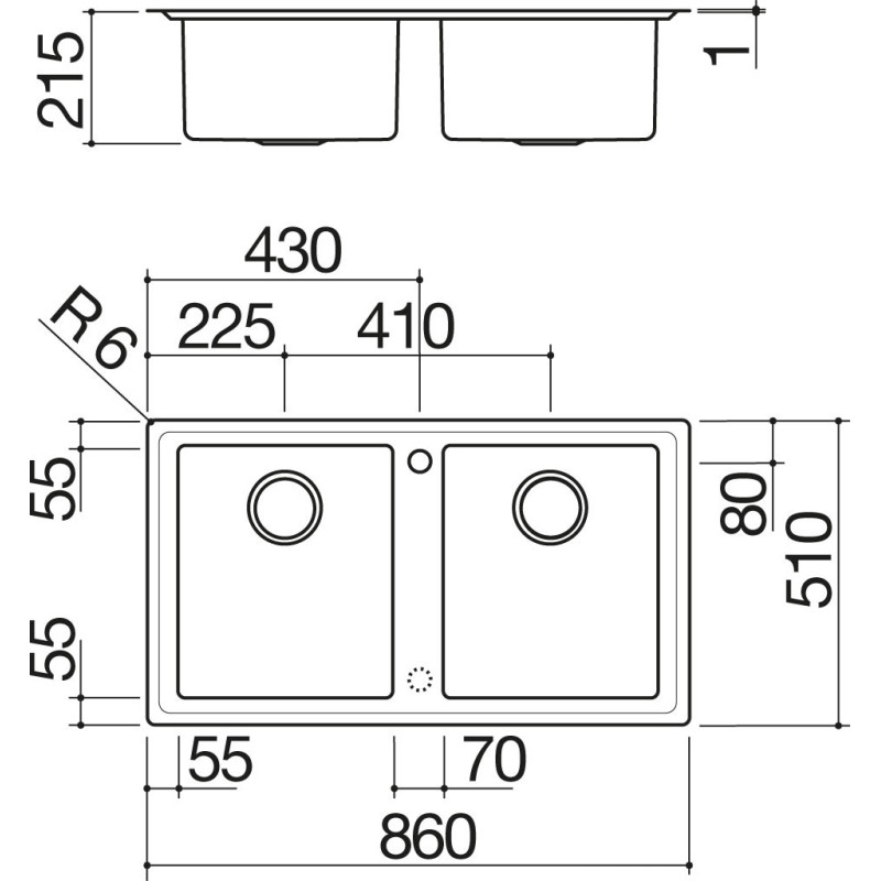 Barazza 1LES92P Lavello Lavello Ad Incasso Rettangolare Acciaio Inox