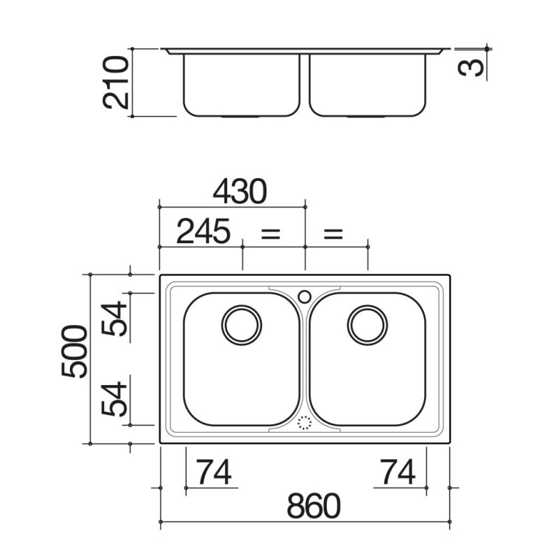 Barazza 1LFS92 Lavello Lavello Ad Incasso Rettangolare Acciaio Inox