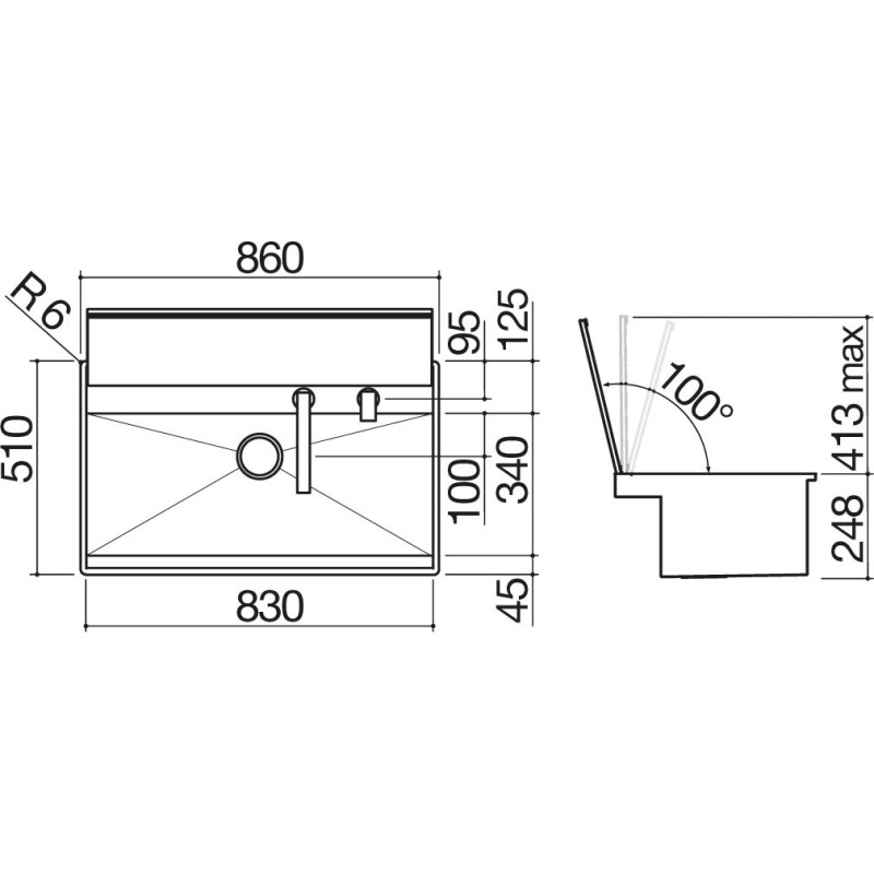 Barazza 1LLB90 Lavello Lavello Ad Incasso Rettangolare Acciaio Inox