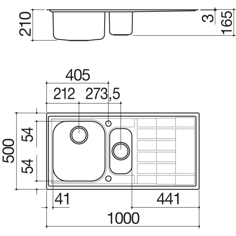 Barazza 1LLV100/D Lavello Lavello Ad Incasso Rettangolare Acciaio Inox