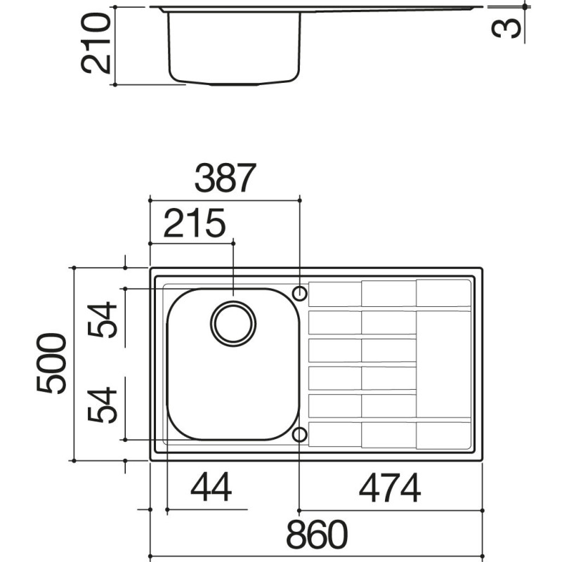 Barazza 1LLV90/1D Lavello Lavello Ad Incasso Rettangolare Acciaio Inox