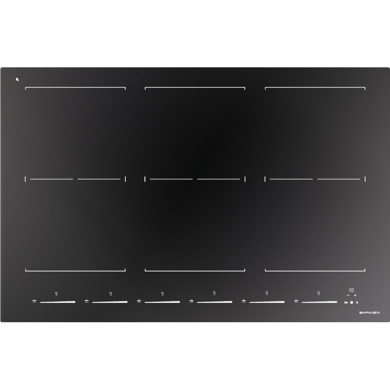Barazza 1PIDS80N piano cottura Nero Da incasso 80 cm Piano cottura a induzione 6 Fornello(i)