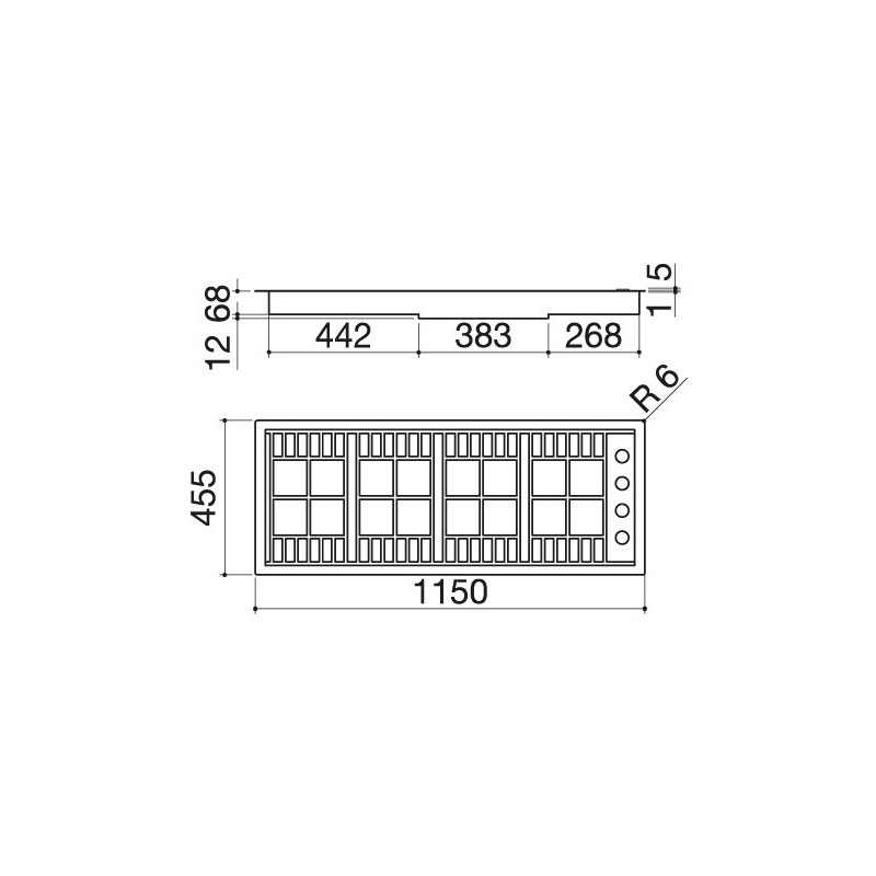 Barazza 1PLB3TI Piano Cottura Acciaio Inox Da Incasso Gas 4 Fornello(i)