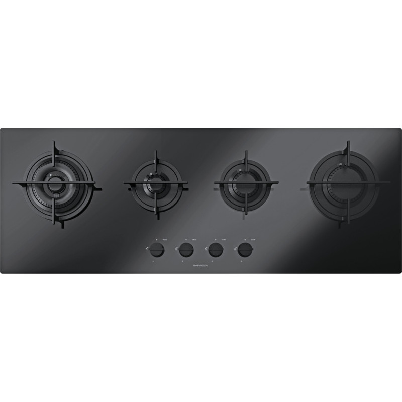 Barazza 1PMD104N piano cottura Nero Da incasso Gas 4 Fornello(i)