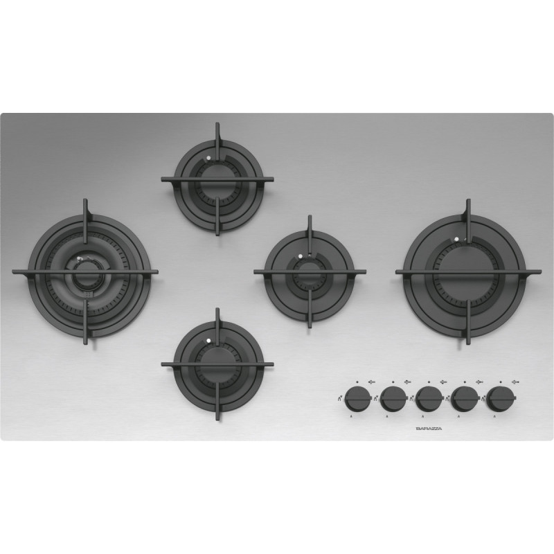 Barazza 1PMD95 Piano Cottura Acciaio Inox Da Incasso 90 Cm Gas 5 Fornello(i)