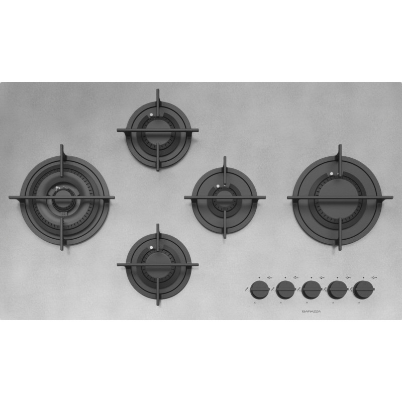 Barazza 1PMDM95 Piano Cottura Acciaio Inox Da Incasso 90 Cm Gas 5 Fornello(i)