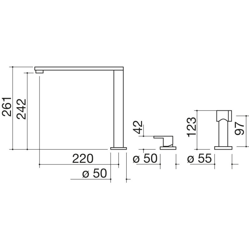 Barazza 1RUBMBFRK Rubinetto Acciaio Inox