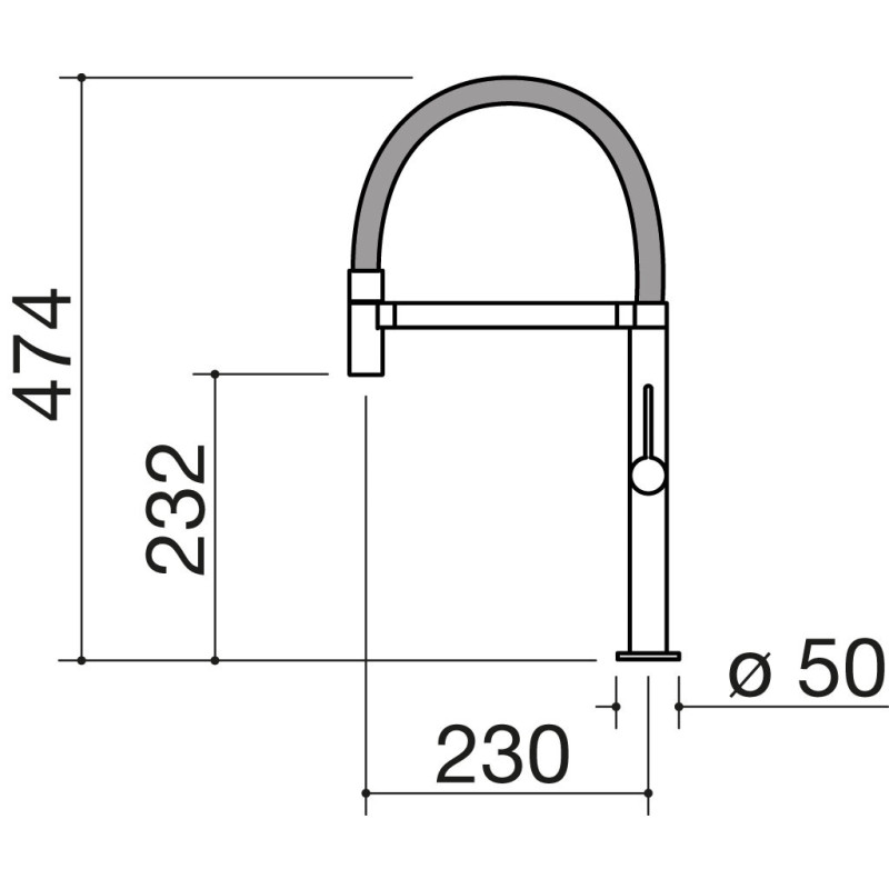 Barazza 1RUBMFX Rubinetto Acciaio Inox