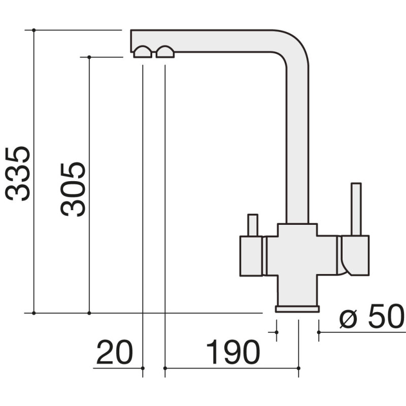 Barazza 1RUBMGL Rubinetto Acciaio Inox