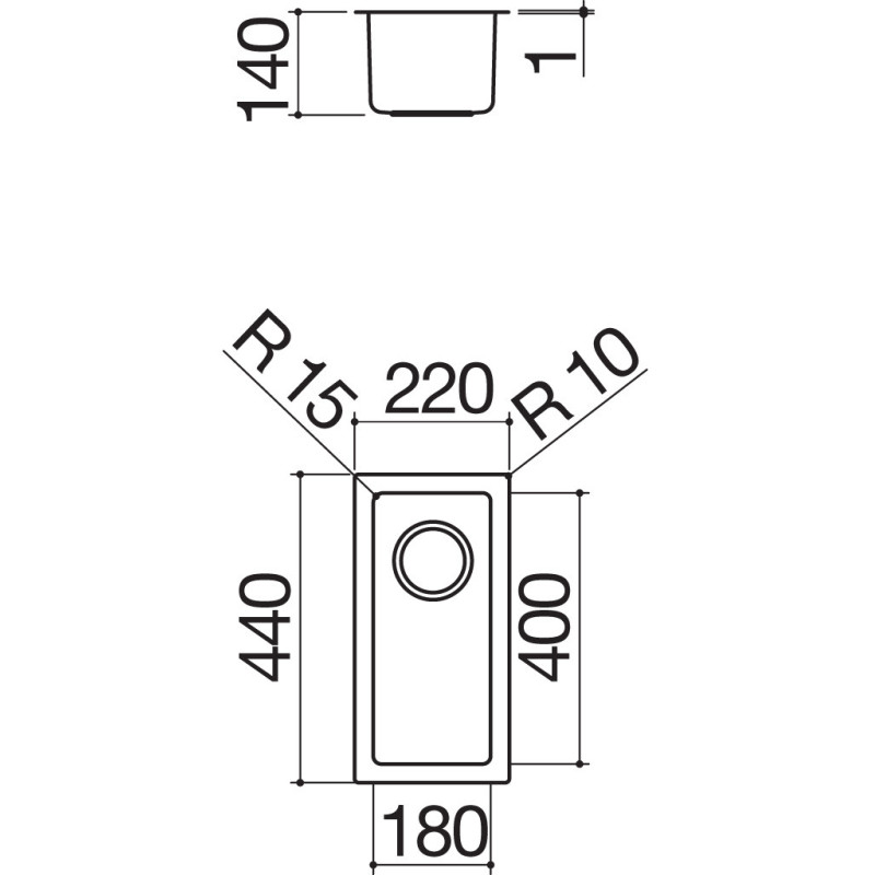 Barazza 1X1840I Lavello Lavello Ad Incasso Rettangolare Acciaio Inox