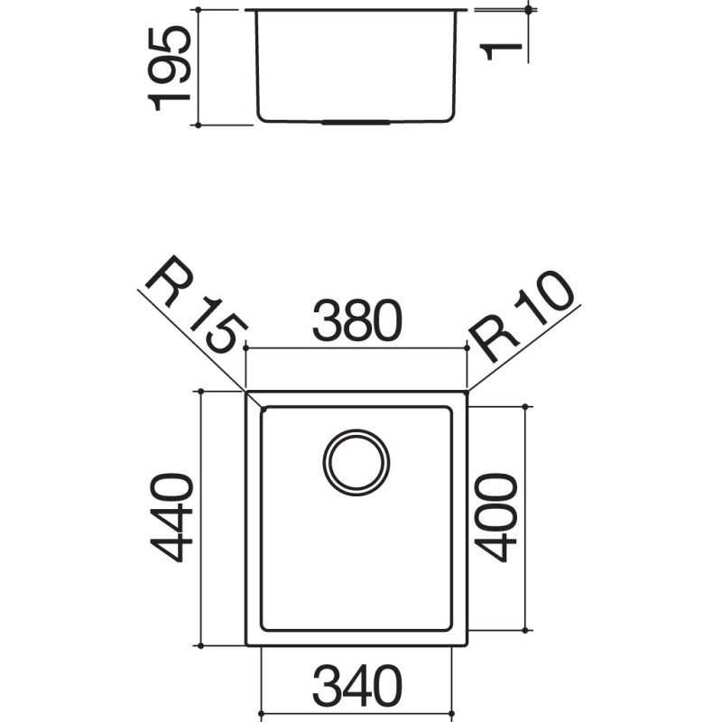 Barazza 1X3440I Lavello Lavello Ad Incasso Rettangolare Acciaio Inox