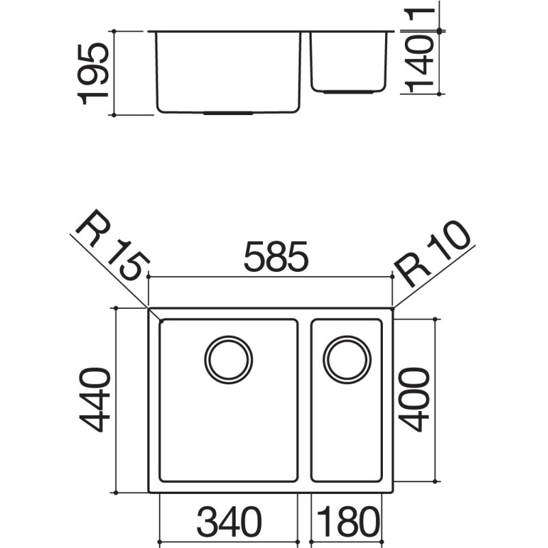 Barazza 1X642I Lavello Lavello Ad Incasso Rettangolare Acciaio Inox