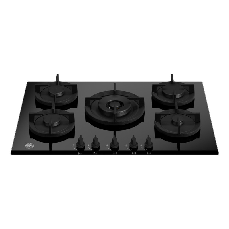Bertazzoni Modern Nero Da incasso 75 cm Piano cottura a gas su vetro 5 Fornello(i)