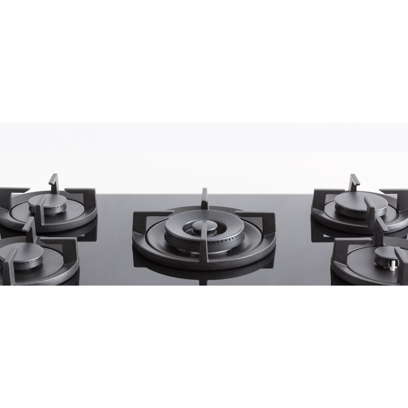 Bertazzoni P755CPROGNE Piano Cottura Nero Superficie Piana 75 Cm Piano Cottura A Gas Su Vetro 5 Fornello(i)