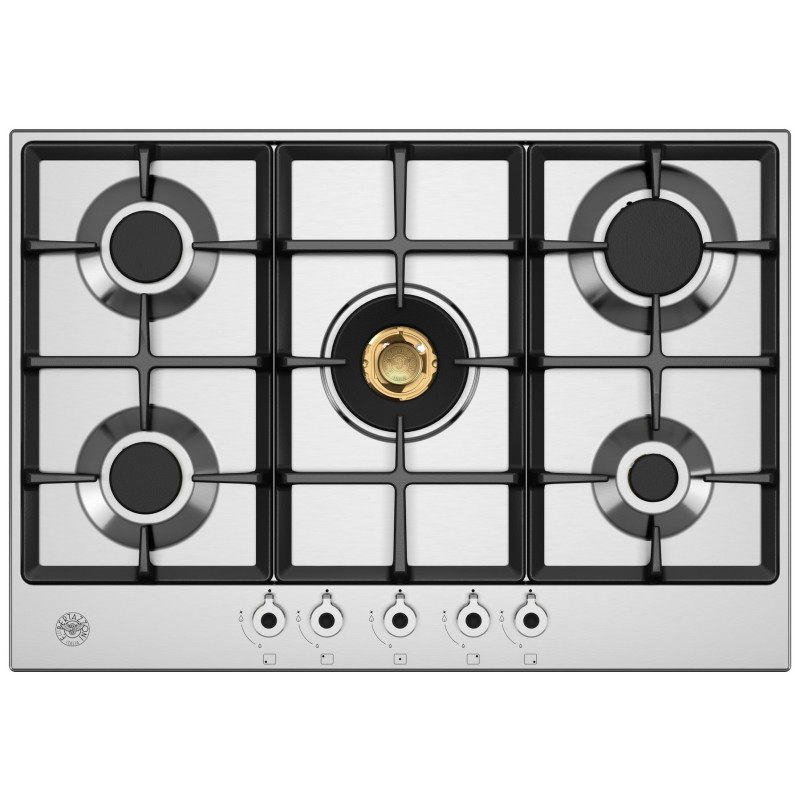 Bertazzoni P755CPROX Piano Cottura Acciaio Inox Superficie Piana 75 Cm Gas 5 Fornello(i)