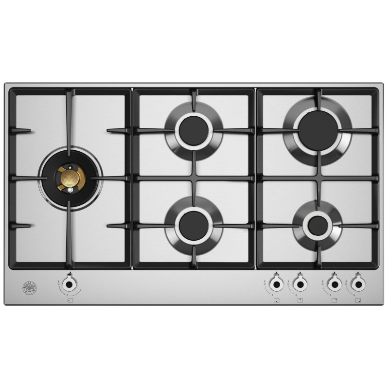 Bertazzoni P905LPROX Piano Cottura Acciaio Inox Superficie Piana 89 Cm Gas 5 Fornello(i)