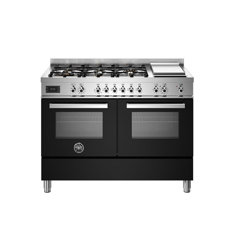 Bertazzoni PRO126G2ENET cucina Elettrico Gas Nero Acciaio inox A