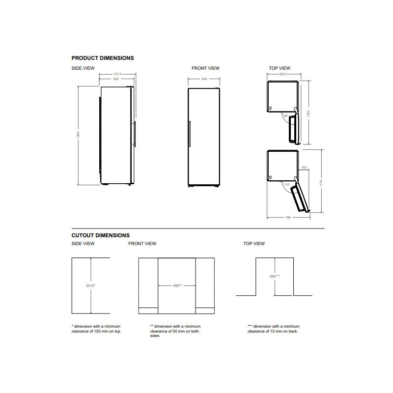 Bertazzoni RFZ60F4FXNC Congelatore Congelatore Verticale Da Incasso 278 L E Acciaio Inox