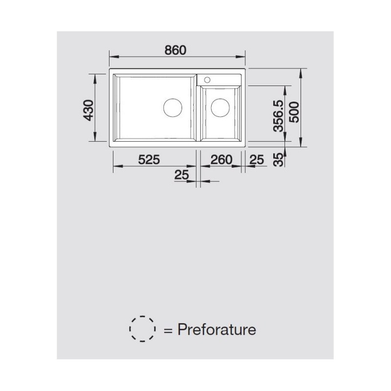 BLANCO 1513268 Metra 9 2 Vasche 86x50cm Silgranit Alumetallic